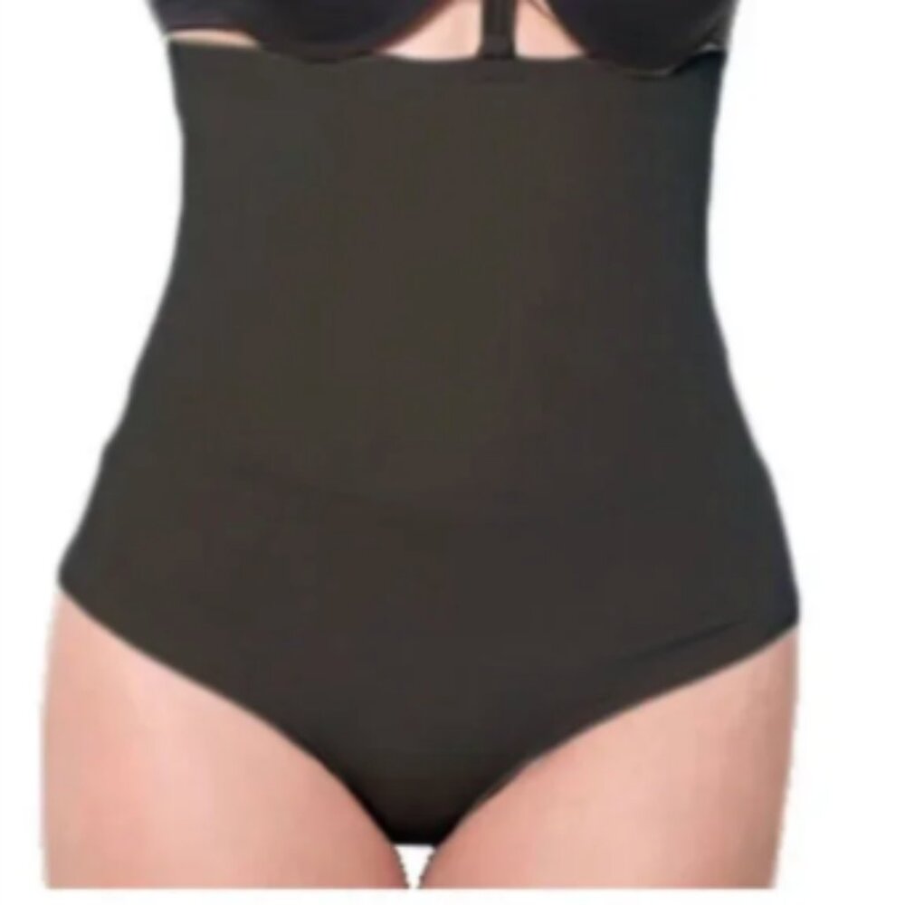 Valencia High Waist Thong Back Body Shaper/Black